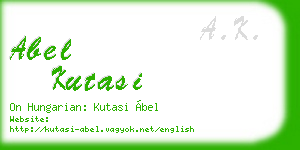 abel kutasi business card